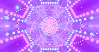 Canlı, pürüzsüz bir video döngüsü. Renkli bir tünel dizaynı. Titreşen şekiller ve ışıklar. Bu ekran ekran koruyucular ve dijital sanat için mükemmel bir görsel deneyim yaratıyor..
