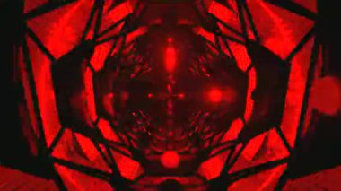 Bu canlı video, çarpıcı kırmızı ışıklar ve parlak geometrik desenlerle dolu bir tünel görüntüsü sunuyor. Manzara kusursuz döngü, herhangi bir ayar için uygun bir göz alıcı görsel ekran sağlar.