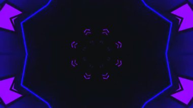 Canlı mor grafiklere sahip dinamik tünel karanlık bir arkaplan üzerinde sorunsuzca akıyor, dijital ekranlar veya ekran koruyucular için mükemmel büyüleyici bir görsel döngü yaratıyor.