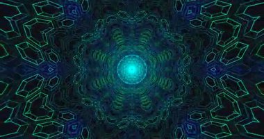 Canlı tünel görselleri, izleyicileri herhangi bir ekran kurulumu için büyüleyici ve dinamik bir zemin sağlayan sonsuz renkli desenler ve şekiller döngüsüne çeker..