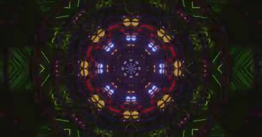 Parlak renkler ve karmaşık desenler içeren dinamik bir tünel görsel bir deneyim yaratır. Kusursuz döngü sonsuz bir hareket sunuyor, izleyicileri büyüleyici bir derinliğe davet ediyor..