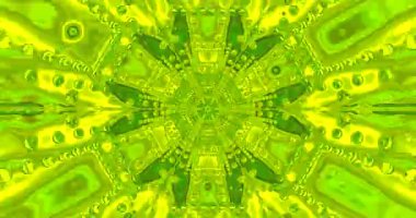 Parlak yeşil tünel görselleri büyüleyici ve büyüleyici bir deneyim yaratır. Kusursuz döngü, izleyicileri büyüleyen karmaşık desenler ve şekiller arasında sürekli bir yolculuk sunar..