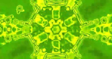 Bu video, kıvrımlı yeşil ve sarı desenli kusursuz bir döngü tüneli gösteriyor. Rahatlamak için mükemmel ya da dinamik bir görsel ekran olarak.