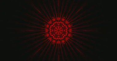 Canlı kırmızı ışık ışınları merkezi bir noktadan yayılarak heyecan verici bir tünel etkisi yaratır. Bu görsel ekran kusursuz bir video döngü ekran koruyucusu için mükemmeldir.