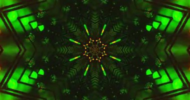 Kusursuz döngü, dinamik şekiller ve parlayan ışıklarla dolu renkli bir tünel gösteriyor. Bu görüntü çekici bir atmosfer yaratıyor, ekran koruyucu için mükemmel..