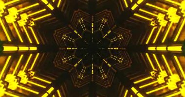 Büyüleyici bir tünel animasyonu parlak sarı ve yeşil ışıkları tekrar eden bir desen içinde barındırır. Bu video döngüsü ekran koruyucular için mükemmel bir ortam sağlar.