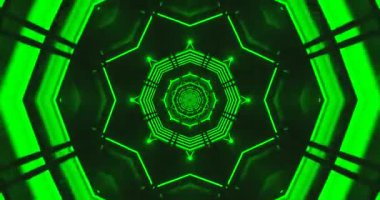 Tünel video döngüsü büyüleyici yeşil ışık desenleri akışına bağlanıyor. Ekran koruyucular ya da arka plan görselleri için ideal, dinamik bir atmosfer yaratmak için.