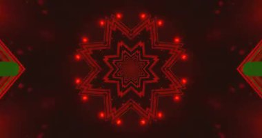 Kırmızı ve yeşil renkli parlak yıldızlardan oluşan büyüleyici bir tünel büyüleyici bir görsel deneyim yaratır. Bu kusursuz döngü eğlence gösterileri ya da ekran koruyucuları için mükemmeldir.