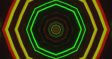 Dinamik bir video döngüsü, merkezi sarmalayan canlı renklerden oluşan bir tünel oluşturur. Görüntüleyiciyi girdaplı bir görsel deneyime çeken büyüleyici bir etki yaratır..