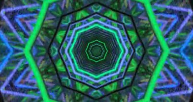 Bu büyüleyici görsel deneyim renkli bir tünel tasarımının kusursuz bir döngüsünü içerir..