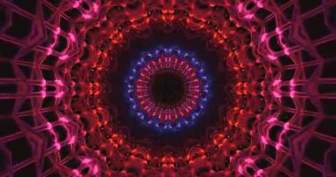 Karmaşık desenlerden yapılmış renkli bir tünel içeren kusursuz bir video döngüsü deneyin. Canlı renkler herhangi bir görsel görüntü için mükemmel çekici bir atmosfer yaratıyor..