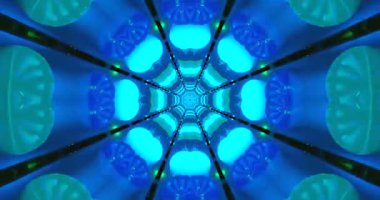 Parlak mavi renkler ve yeşil aksanlarla dolu dinamik bir tünel büyüleyici bir döngü yaratır. Sonsuz hareket ekran koruyucular ya da arkaplanlar için mükemmel büyüleyici bir görsel deneyim sağlar..