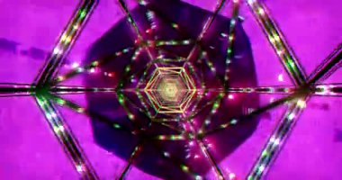 Renkli ışıklarla dolu canlı bir tünel büyüleyici bir görsel deneyim yaratır. Animasyon sorunsuzca akıyor, rahatlama ve eğlence için atmosferi geliştiriyor..