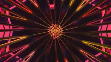 Bu video döngüsü karmaşık desenleri ve canlı renkleriyle görsel bir deneyim yaratan bir tünel gösteriyor. Tasarım kusursuz ve sürekli akıyor. Ekran koruyucu için mükemmel..