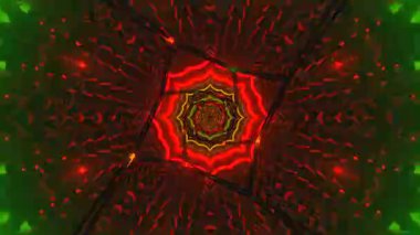 Bu kusursuz döngü videosu parlak desenler ve renklerle dolu canlı bir tünel görüntüler. Ekran koruyucu ya da görsel sanat gösterisi olarak kullanmak için ideal büyüleyici bir etki yaratır..