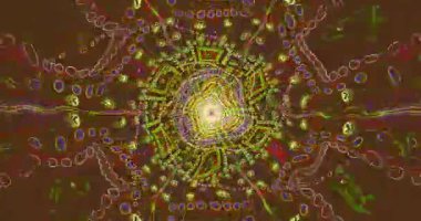 Bu kusursuz video döngüsü, ekran koruyucu ayarlar ve görsel ekranlar için ideal büyüleyici bir tünel etkisi yaratan canlı renkler ve karmaşık desenler içerir..