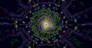 Bu sarsıcı video döngüsü ekran koruyucular için mükemmel, büyüleyici ve rahatlatıcı bir izleme deneyimi için tünel benzeri bir formda renkli, girdap şekilleri içerir.