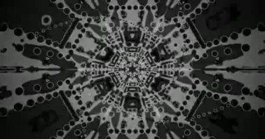 Çarpıcı bir video döngüsü soyut şekiller ve kalıplarla dolu sonsuz bir tünel sunar. Kusursuz tasarım, izleyiciyi büyüleyen görsel bir deneyim yaratır..