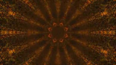 Parlayan turuncu ve sarı desenlerden oluşan canlı bir tünel büyüleyici bir görsel deneyim yaratır. Bu kusursuz döngü rahatlama veya yaratıcı projeler için her zaman çekici bir arkaplan sağlar.