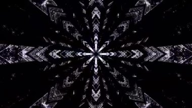 Büyüleyici bir video döngüsü, ritmik olarak genişleyen ve daralan karmaşık desenli bir tünel tasarımı gösterir. Görseller hipnotik bir atmosfer yaratıyor, ortam ayarları için ideal..