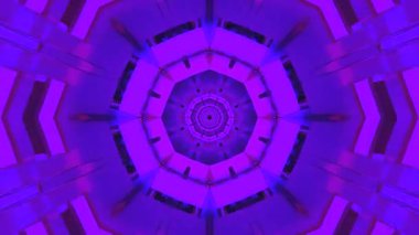 Devamlı bir döngü, dinamik arka planlar veya ekran koruyucular için mükemmel, büyüleyici bir etki yaratan, zengin mor ve mavi desenli hipnotik tünel görüntülerini gösterir..