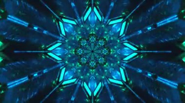 Canlı tünel görselleri renkli grafiklerden oluşan kusursuz bir döngü sergiliyor. Tasarım, mavi ve yeşil tonlarında karmaşık desenler ve dinamik hareketler içeriyor ve bu da ilgi çekici bir zemin sağlıyor..