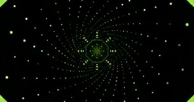 Canlı yeşil geometri, büyüleyici bir tünel etkisi yaratarak kusursuz bir şekilde döngü oluşturur ve büyüleyici ışık ve desenler gösterir. Herhangi bir ekrana enerji eklemek için mükemmel.