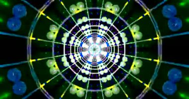 Bu tünel video döngüsü, büyüleyici bir atmosfer yaratan parlak renk ve desenlerin dinamik akışını içerir. Herhangi bir dijital alanı geliştirmek için ideal bir ekran koruyucu görevi görür..