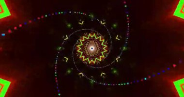 Bu büyüleyici video canlı renkler ve geometrik desenlerle dolu kusursuz bir döngü tüneli içeriyor, izleyiciler için görsel bir deneyim yaratıyor..