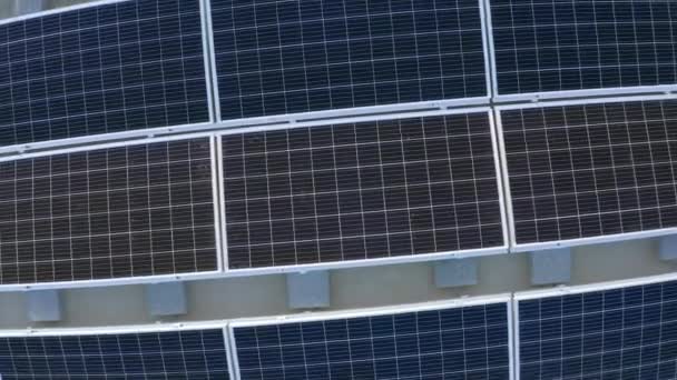 Vista Drones Paneles Solares Techo Fábrica Que Generan Electricidad Energía — Vídeos de Stock