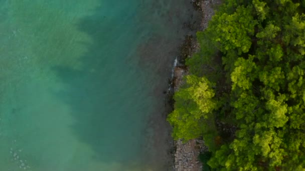 Hermoso Mar Tropical Turquesa Bosque Costa Ruinas Antiguas Ciudad Mar — Vídeos de Stock