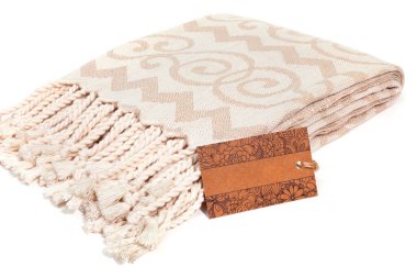 Peshtemal Türk havlusu spa, plaj, havuz, hafif seyahat, sağlıklı moda ve hediyeler için renkli tekstil katlandı. Geleneksel Türk hamamı malzemesi