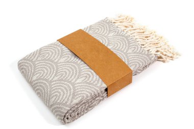 Peshtemal Türk havlusu spa, plaj, havuz, hafif seyahat, sağlıklı moda ve hediyeler için renkli tekstil katlandı. Geleneksel Türk hamamı malzemesi, eşarp