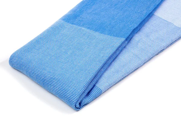 Голубое Пештемаль Турецкое Полотенце Сложил Красочный Текстиль Спа Пляж Бассейн — стоковое фото