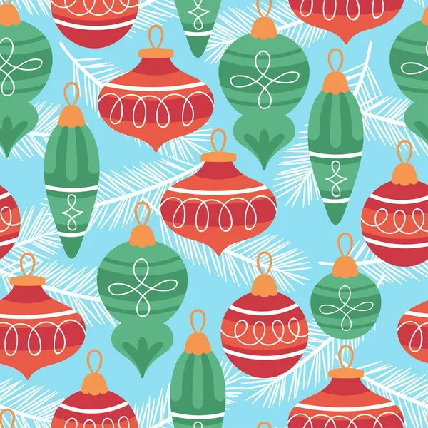 Modèle Sans Couture Pour Les Vacances Noël Avec Ornement Mignon — Image vectorielle