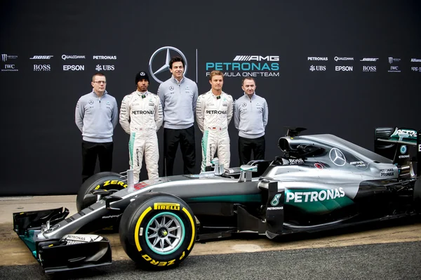 Mercedes AMG F1 nowy samochód Prezentacja — Zdjęcie stockowe
