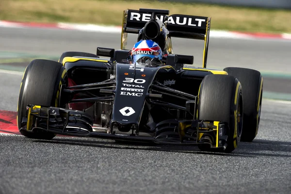 J. Палмер (Renault)-тестові дні F1 — стокове фото