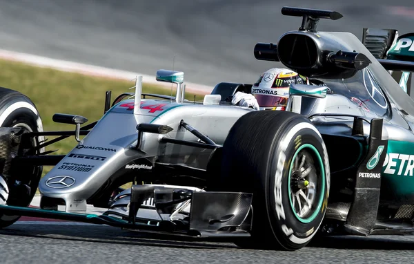 루이스 해밀턴 (메르세데스) - F1 테스트 일 — 스톡 사진