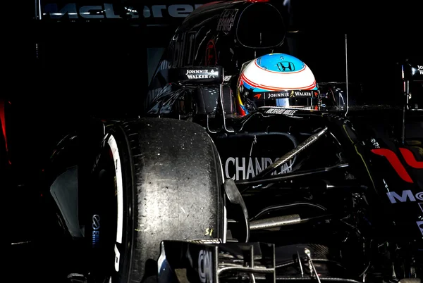 Fernando Alonso (Mclaren Honda) - testování F1 — Stock fotografie