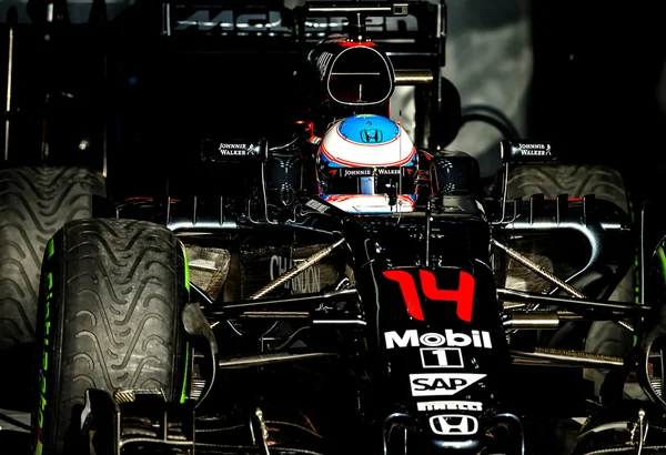 FERNANDO ALONSO (MclarEN HONDA) การทดสอบ F1 — ภาพถ่ายสต็อก