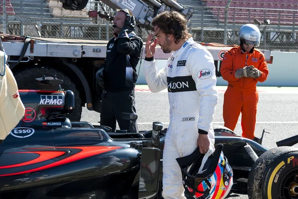 FERNANDO ALONSO (McLAREN HONDA) - F1 TESTING — Stock Photo, Image