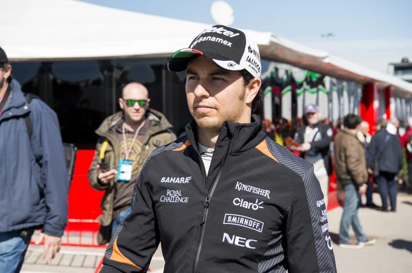 Sergio Perez - F1 testning — Stockfoto