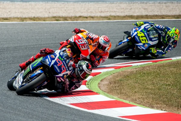 GP Moto Gp Catalunya - Jorge Lorenzo, Marc Marquez και Βαλεντίνο Ρόσι — Φωτογραφία Αρχείου