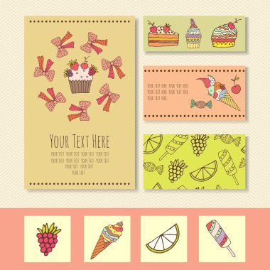 Kartvizit görüntü dondurma, dondurma ve çilek ile