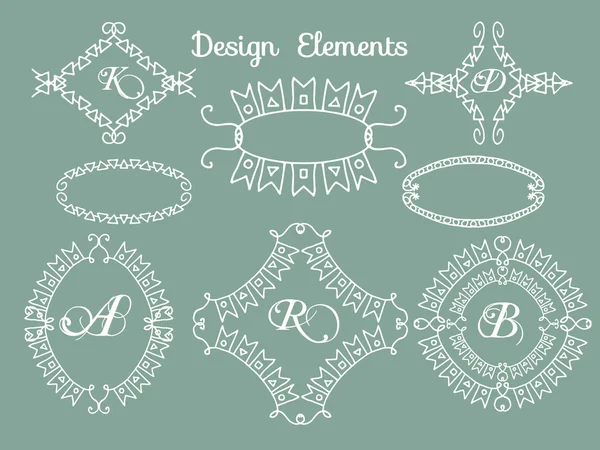 Calligraphic elements vintage set . Vector frame ornament — Stock Vector