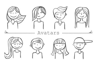 Avatar siluet grafik tasarım gençler