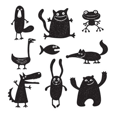 Çizgi film setleri şirin canavarlar.