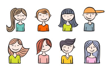 Avatar siluet grafik tasarım gençler