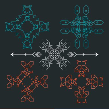 geometri semboller ve öğeleri kümesi.