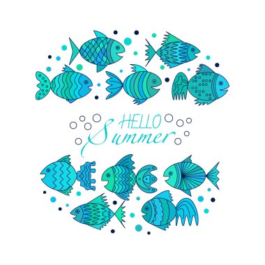 Balık ile metin için çerçeve